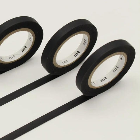 Matte Black 6mm Slim Washi Tape Set