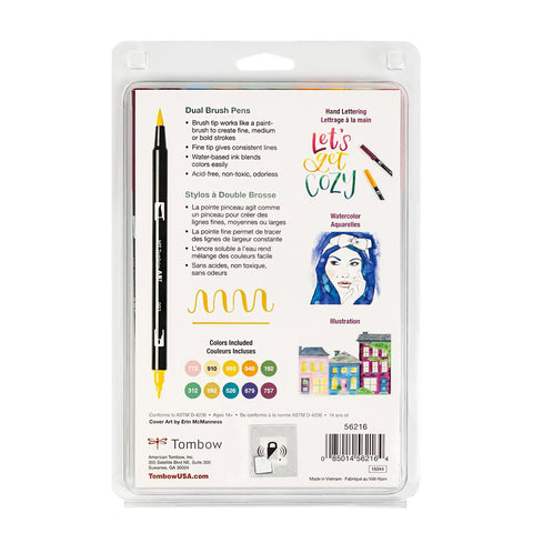 Cottage Dual Brush Pens, Set of 10