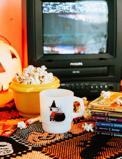 Snoopy Witch Milk Glass Mug