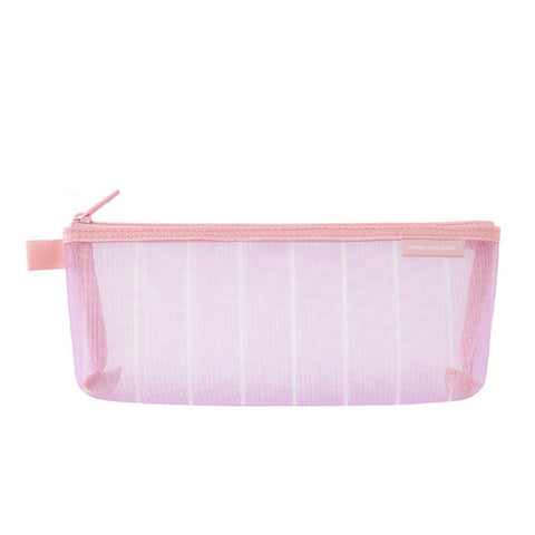 Stripe Purple Mesh Pen Case