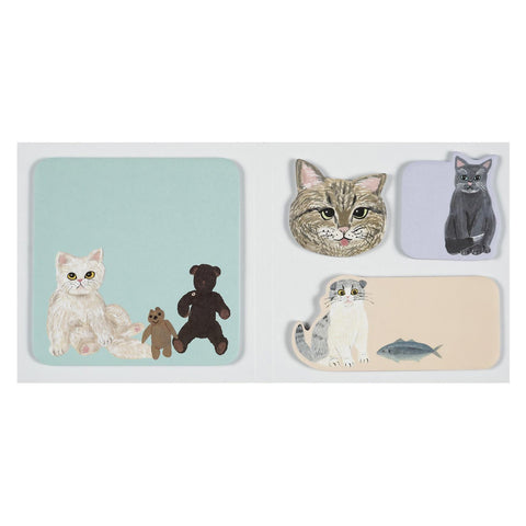 Kahoko Sodeyama Cats Die Cut Sticky Notebook