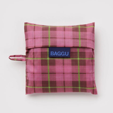 Standard Reusable Tote: Azalea Pink Tartan