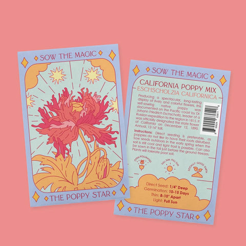 The Poppy Star Tarot Seed Packet