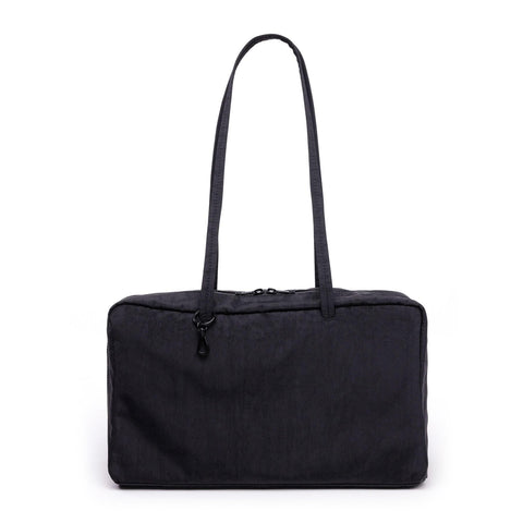 Medium Nylon Bowler Bag: Black