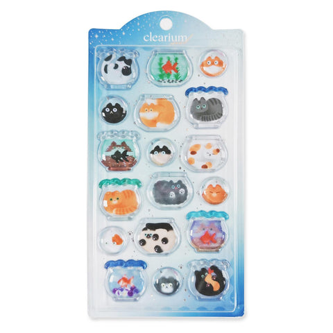 Cat Fishbowl Clearium Stickers