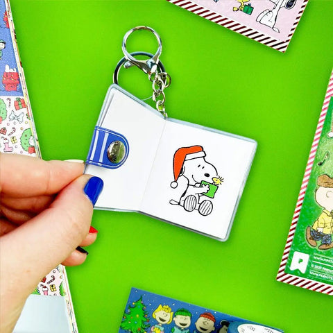 Snowy Snoopy Mini Sticker Book Keychain
