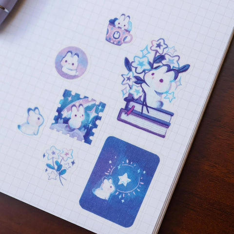 Rabbits + Shooting Stars Sticker Sheet
