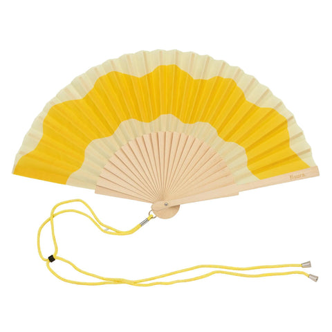 Yellow Wave Hand Fan