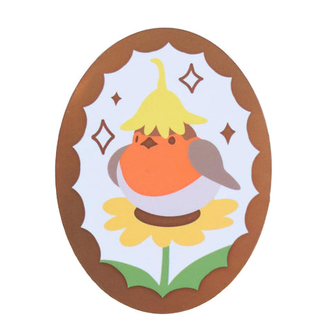 Pink Robin Sticker Flower Robin Sticker – Zakka Joy