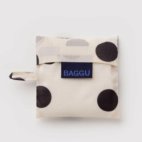 Baby Reusable Tote: Cream + Black Polka Dot