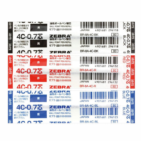 Zebra 4C 0.7mm Ballpoint Ink Refills