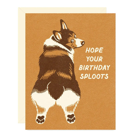 Corgi Sploots Birthday Card