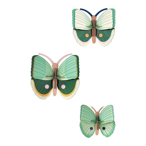 Fern Striped Butterflies Wall Art Kit