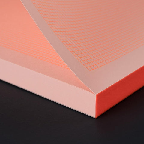 Fluo Orange on Grapefruit A4 Grid Notepad