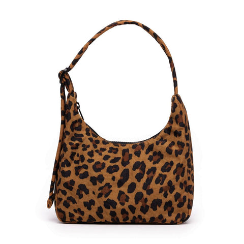 Mini Nylon Shoulder Bag, Leopard