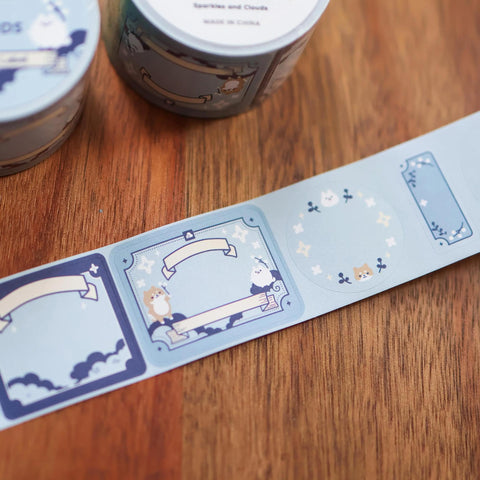 Sparkles + Clouds Paper Roll Labels
