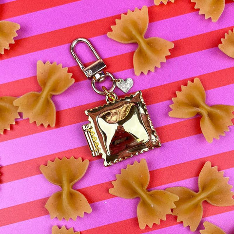 Ravioli Locket Keychain