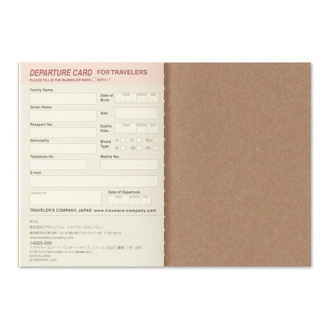 TRAVELER'S notebook, Passport Size, 2027 Weekly