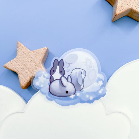 Silver Moon Bunnies Vinyl Sticker