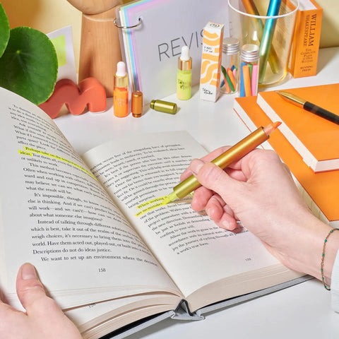 Ori Refillable Highlighter, Orange + Yellow