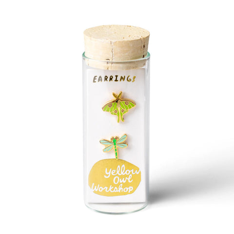 Luna Moth + Dragonfly Earrings