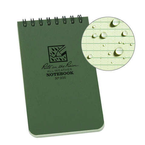 All-Weather Top Spiral Memo Pad, Green