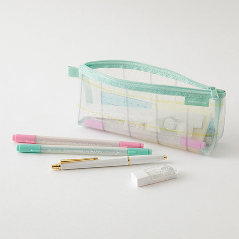 Check Green Mesh Pen Case