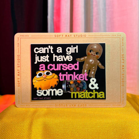 Cursed Trinket + Matcha Sticker