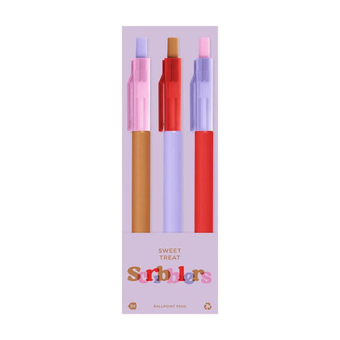 Scribblers Ballpoint Pens, Sets of 3
