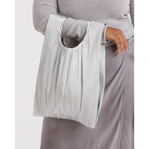 Pleated Baggu: Chrome Metallic