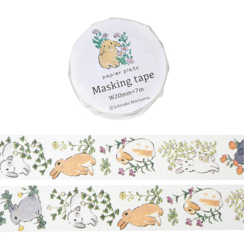 Rabbits + Flowers Washi Tape