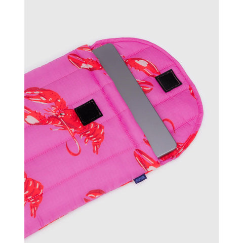 Puffy Laptop Sleeves: Pink Lobster