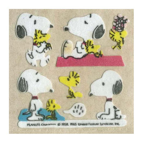 Snoopy + Woodstock Retro Fuzzy Stickers
