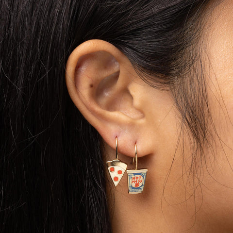 Pizza Slice + Coffee Cup Earrings
