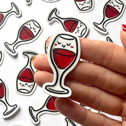 Red Wine Glass Mini Sticker