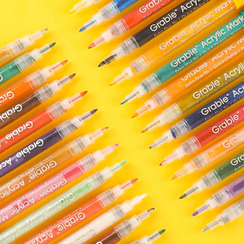 Extra Fine Tip Acrylic Paint Markers, Set of 28