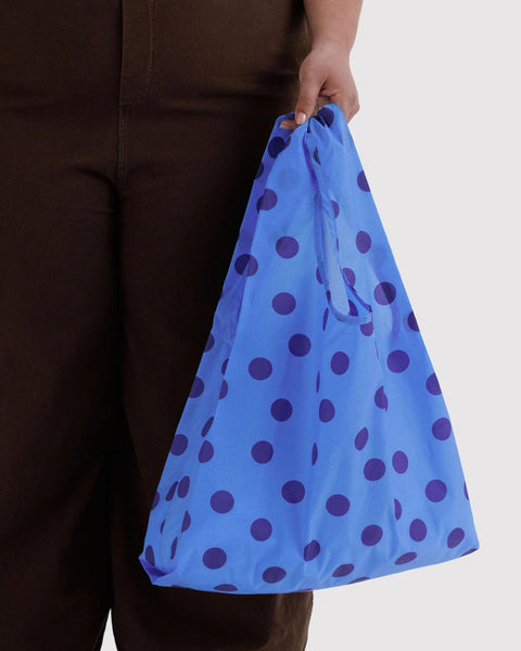 Standard Reusable Tote: Blue Polka Dot