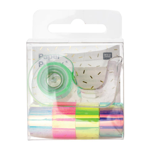 Mini Tape Dispenser with Mirror Rainbow Tape, Green