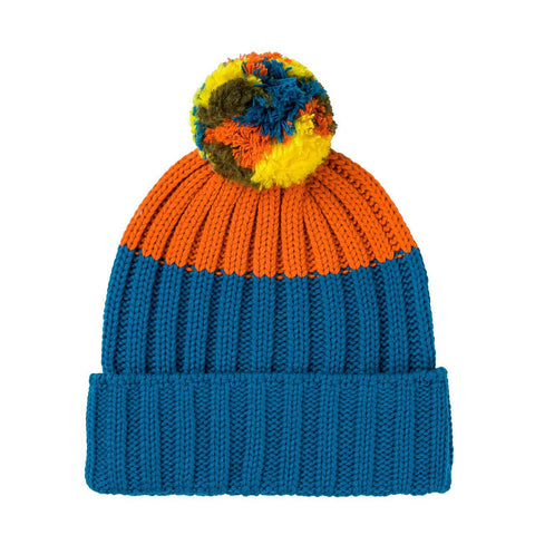 Chunky Colorblock Knit Pom Beanie