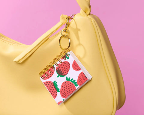 Strawberry Teenybook Mini Notebook Bag Charm