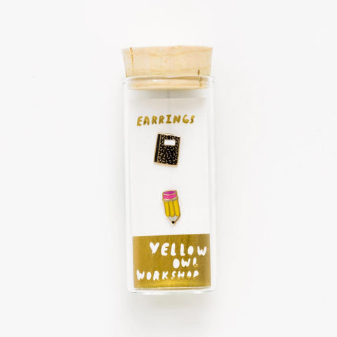 Pencil + Notebook Earrings