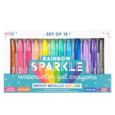 Rainbow Sparkle Metallic Gel Crayon Set