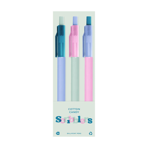 Scribblers Ballpoint Pens, Sets of 3