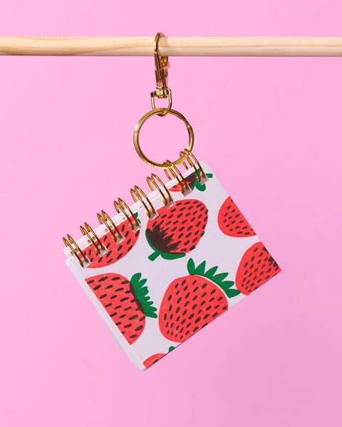 Strawberry Teenybook Mini Notebook Bag Charm