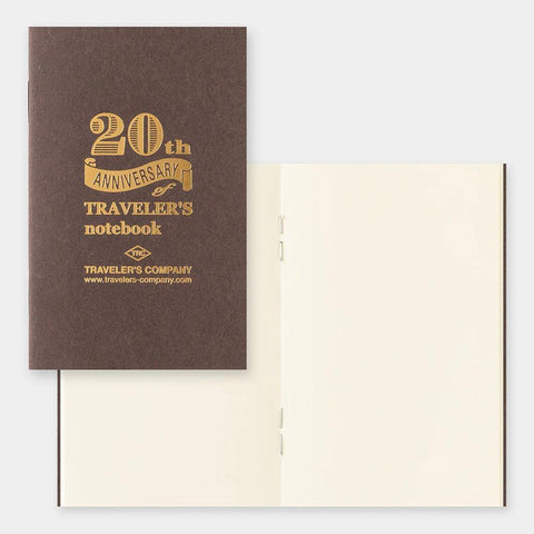 TRAVELER'S 20th Anniversary Card Size Notebook, Brown