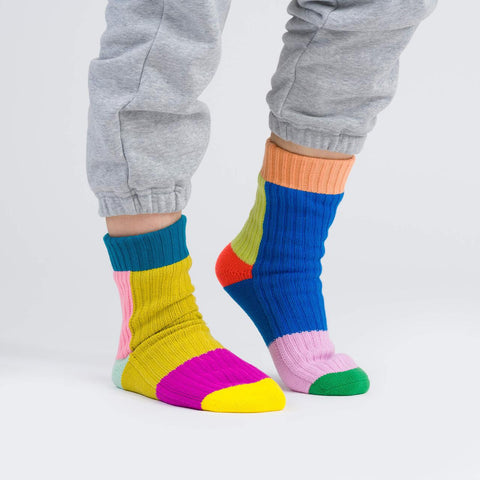 Mismatch House Socks, Rainbow