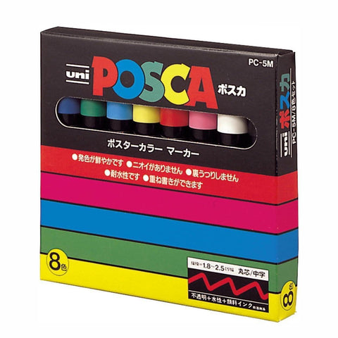 POSCA Medium PC-5M Paint Marker Set, 8 Colors