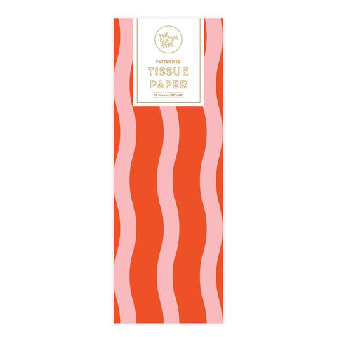 Pink + Red Fussy Stripe Tissue Paper