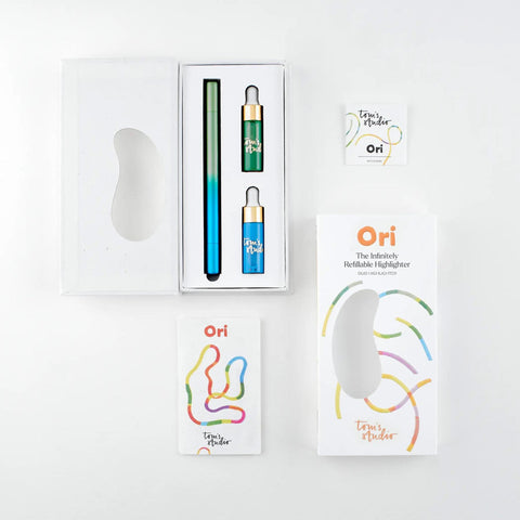 Ori Refillable Highlighter, Blue + Green