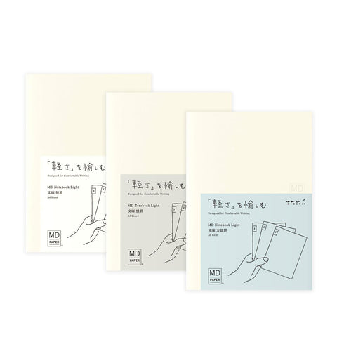 MD Light A6 Notebooks, Packs of 3